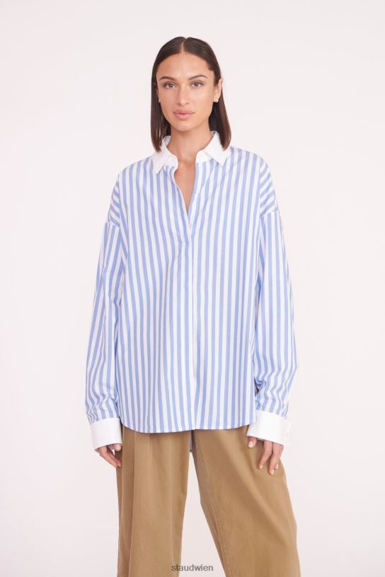 Frauen Logan-Shirt Meeresstreifen 466Z331 STAUD Kleidung
