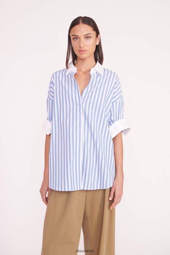 Frauen Logan-Shirt Meeresstreifen 466Z331 STAUD Kleidung
