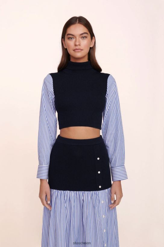 Frauen Louisa oben marineblauer weißer Streifen 466Z438 STAUD Kleidung