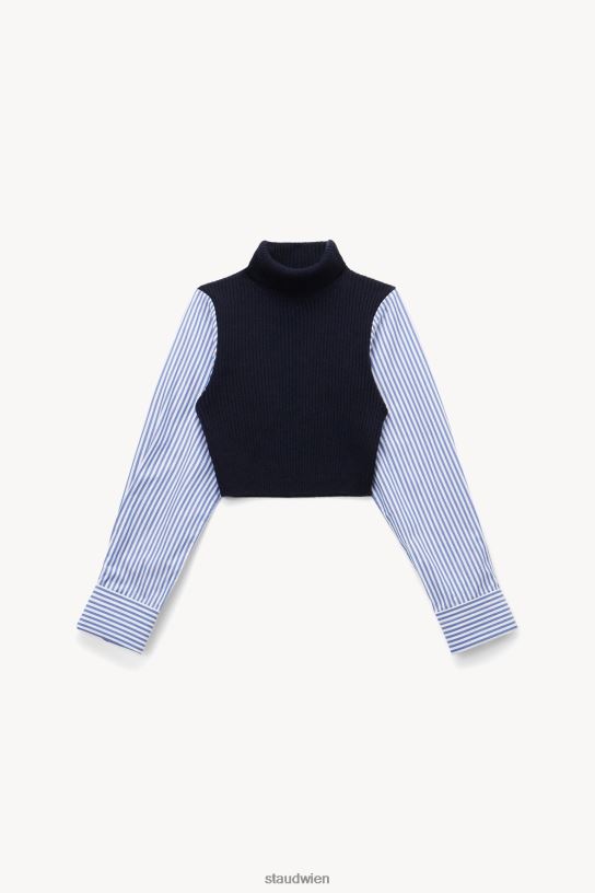 Frauen Louisa oben marineblauer weißer Streifen 466Z438 STAUD Kleidung