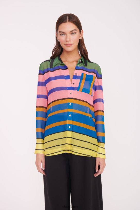 Frauen Martha Tunika Formentera Streifen Marmorwelle 466Z319 STAUD Kleidung