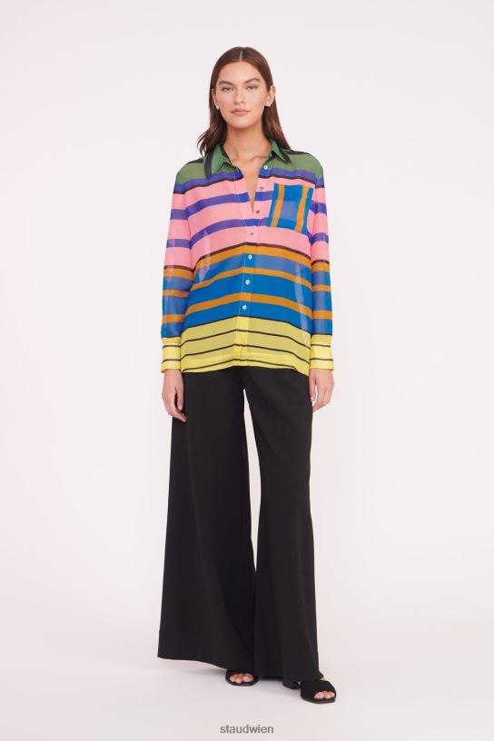 Frauen Martha Tunika Formentera Streifen Marmorwelle 466Z319 STAUD Kleidung