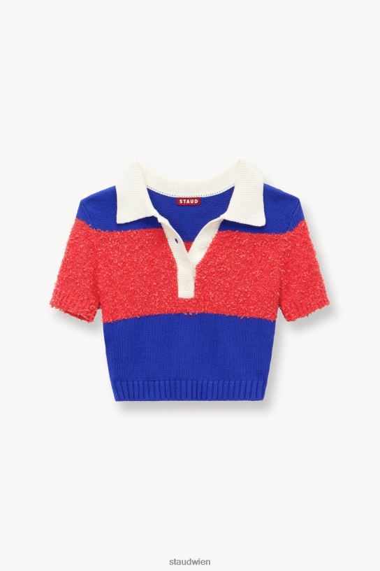 Frauen Spencer oben Hibiskus-Atlantic-Rugby-Streifen 466Z382 STAUD Kleidung