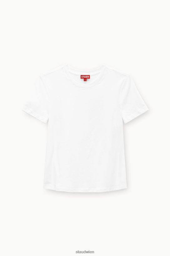Frauen T-Shirt mit Rundhalsausschnitt Weiss 466Z417 STAUD Kleidung