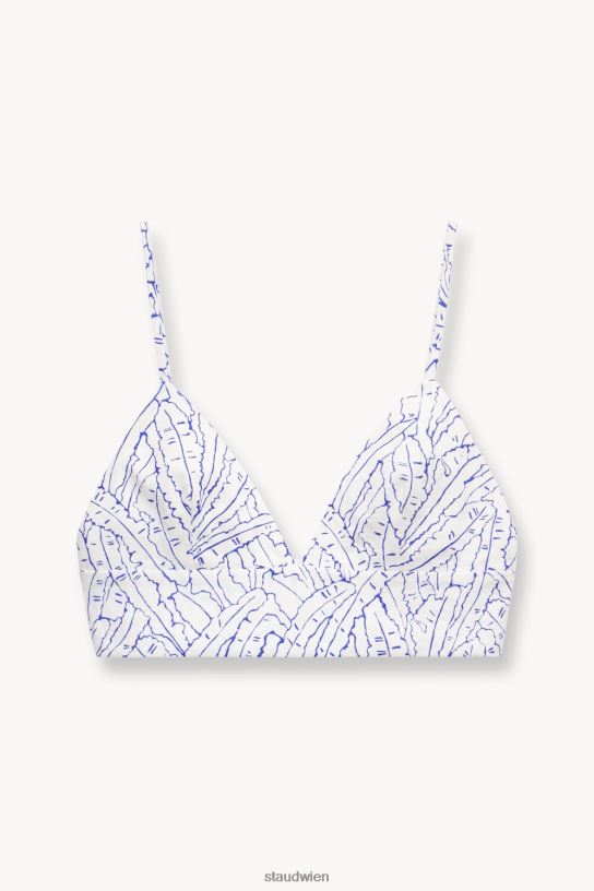Frauen Tatum-Oberteil blaue Palme 466Z355 STAUD Kleidung