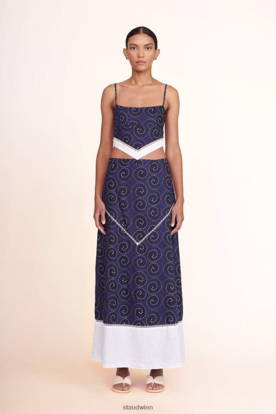 Frauen Treue oben Marine-Whirlpool-Weiß 466Z381 STAUD Kleidung
