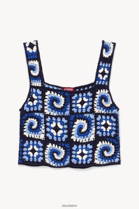 Frauen psychedelisches Top saures Kobalt 466Z426 STAUD Kleidung