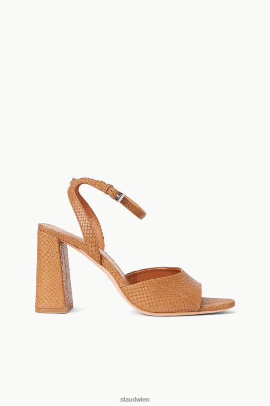 Frauen Ferse mit Schlangenprägung bräunen 466Z872 STAUD Schuhe