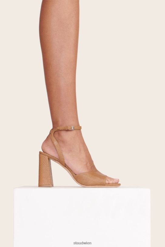 Frauen Ferse mit Schlangenprägung bräunen 466Z872 STAUD Schuhe