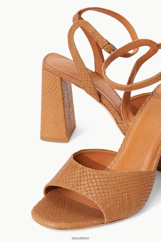 Frauen Ferse mit Schlangenprägung bräunen 466Z872 STAUD Schuhe