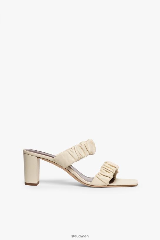 Frauen Frankie geraffte Sandale Creme 466Z893 STAUD Schuhe