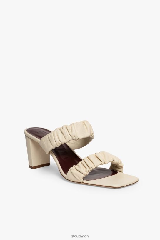 Frauen Frankie geraffte Sandale Creme 466Z893 STAUD Schuhe