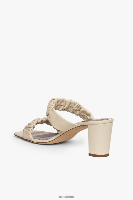 Frauen Frankie geraffte Sandale Creme 466Z893 STAUD Schuhe