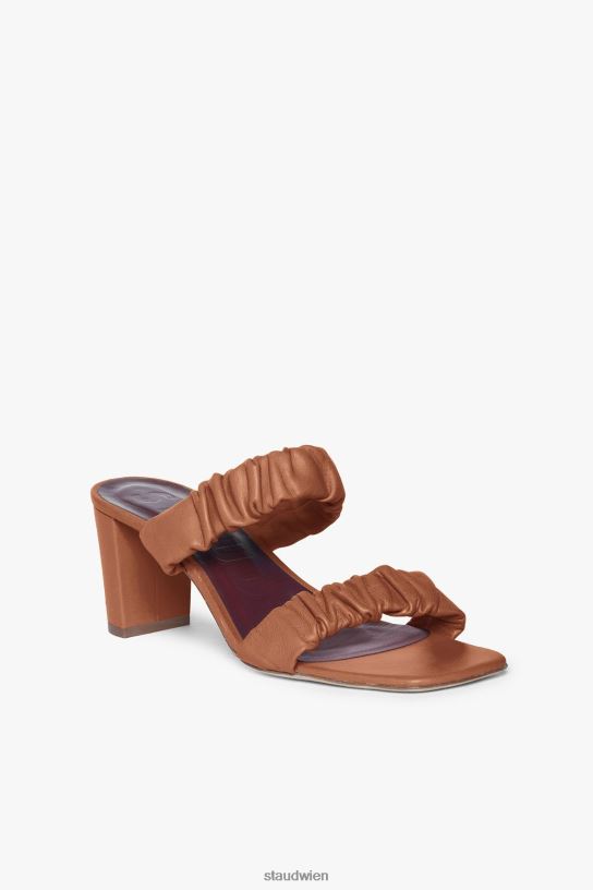 Frauen Frankie geraffte Sandale bräunen 466Z895 STAUD Schuhe