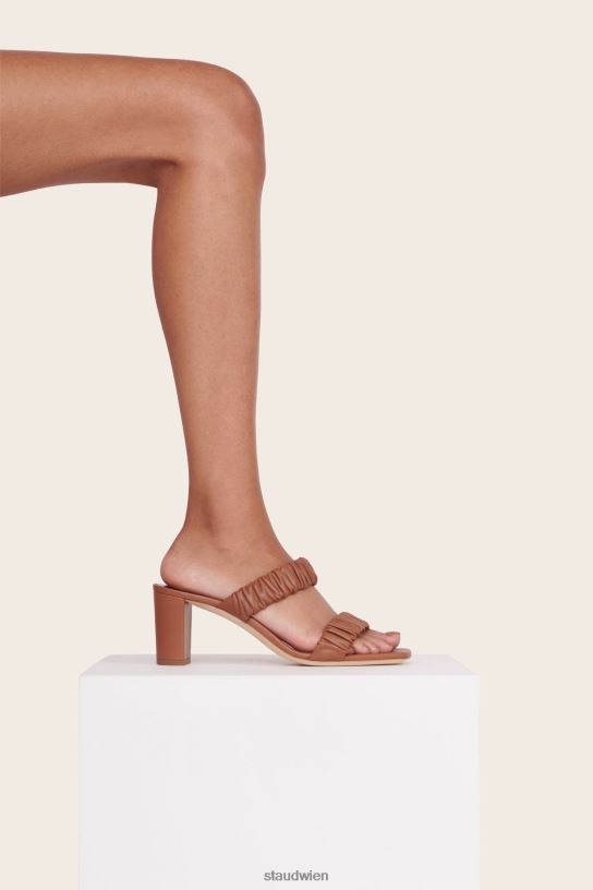 Frauen Frankie geraffte Sandale bräunen 466Z895 STAUD Schuhe