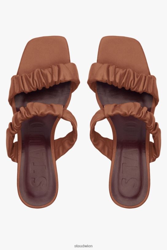 Frauen Frankie geraffte Sandale bräunen 466Z895 STAUD Schuhe
