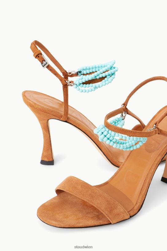 Frauen Petra Heel Tan Türkis Hellbraunes Wildleder, Türkis 466Z864 STAUD Schuhe