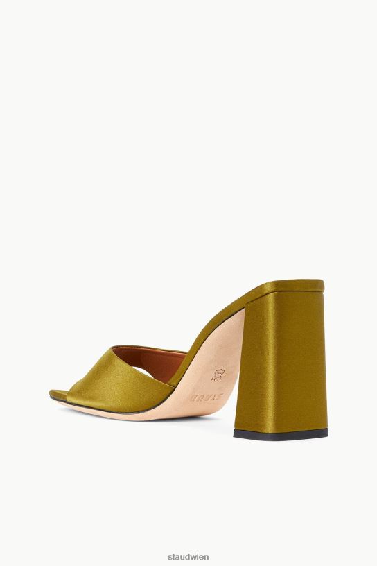 Frauen Sloane-Absatz aus Satin Olive 466Z881 STAUD Schuhe
