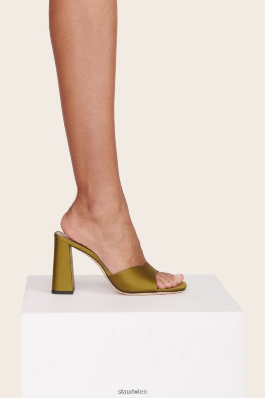 Frauen Sloane-Absatz aus Satin Olive 466Z881 STAUD Schuhe