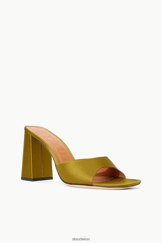 Frauen Sloane-Absatz aus Satin Olive 466Z881 STAUD Schuhe