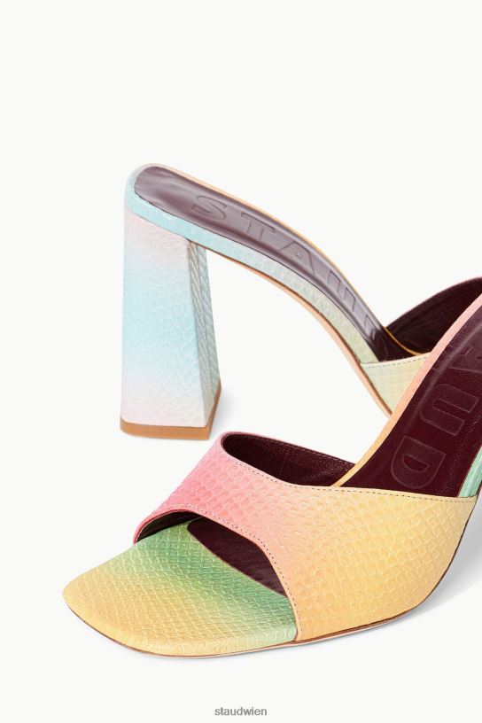 Frauen Sloane-Absatz mit Schlangenprägung Multi-Aura 466Z877 STAUD Schuhe