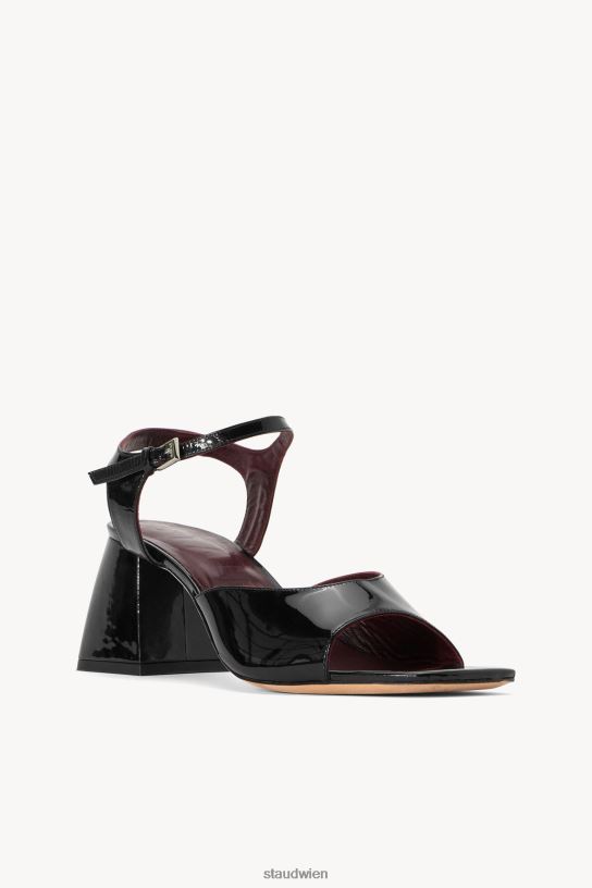 Frauen Twyla-Absatz schwarzes Lackleder 466Z874 STAUD Schuhe