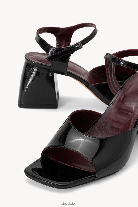 Frauen Twyla-Absatz schwarzes Lackleder 466Z874 STAUD Schuhe