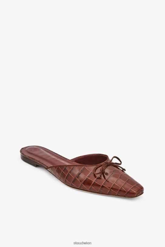 Frauen Gina Mule braune Krokoprägung 466Z955 STAUD Schuhe