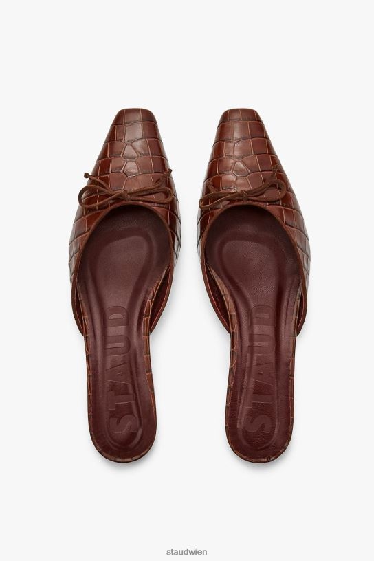Frauen Gina Mule braune Krokoprägung 466Z955 STAUD Schuhe