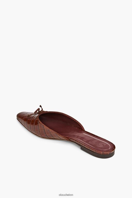 Frauen Gina Mule braune Krokoprägung 466Z955 STAUD Schuhe