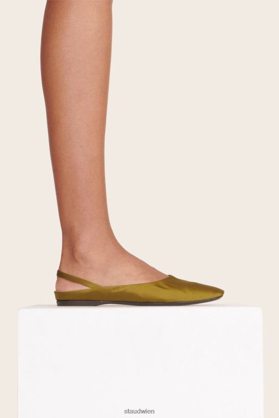 Frauen Janine Mule Satin Olive 466Z952 STAUD Schuhe