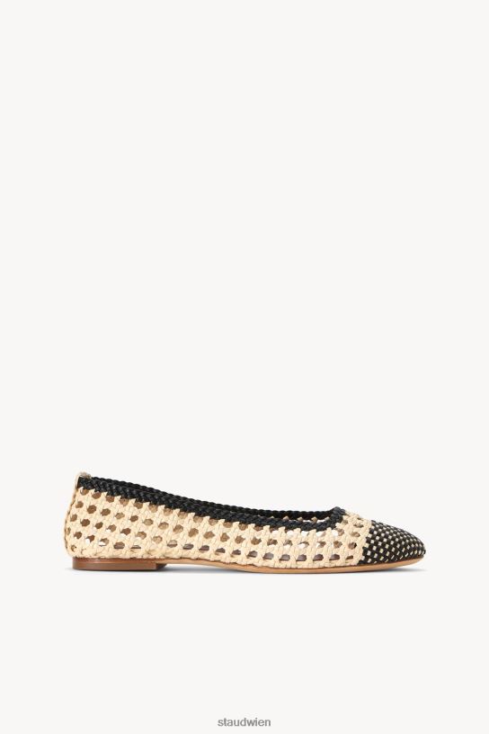 Frauen Nell Häkel-Ballerina cremeschwarz 466Z958 STAUD Schuhe