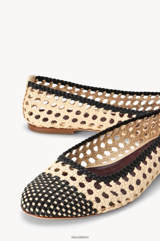Frauen Nell Häkel-Ballerina cremeschwarz 466Z958 STAUD Schuhe