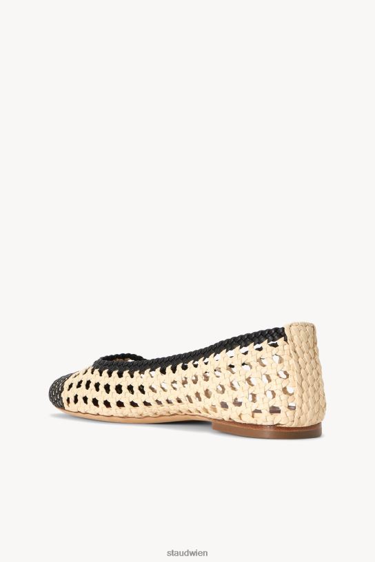 Frauen Nell Häkel-Ballerina cremeschwarz 466Z958 STAUD Schuhe