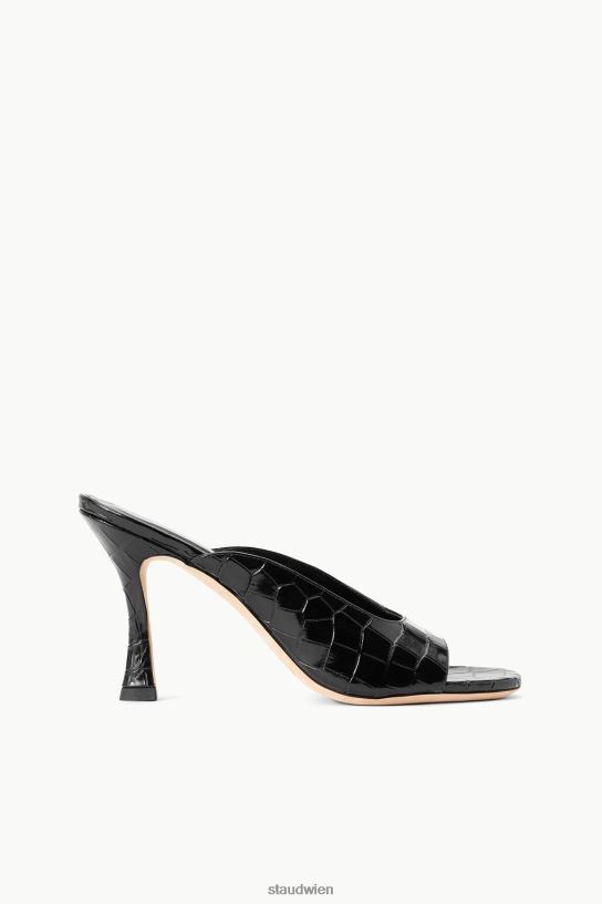 Frauen Sylvia Maultier schwarze Krokoprägung 466Z947 STAUD Schuhe