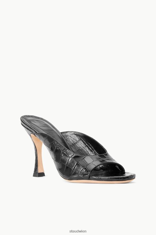 Frauen Sylvia Maultier schwarze Krokoprägung 466Z947 STAUD Schuhe
