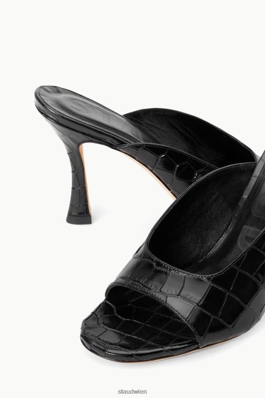 Frauen Sylvia Maultier schwarze Krokoprägung 466Z947 STAUD Schuhe