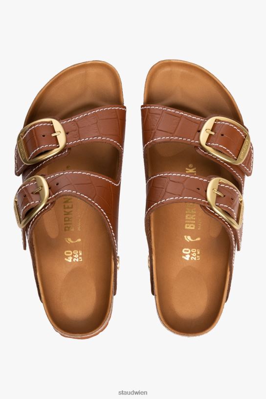Frauen Arizona-Sandale Sattel mit Krokoprägung 466Z929 BIRKENSTOCK + STAUD Schuhe