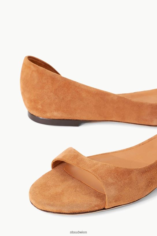 Frauen Dominique Flat braunes Wildleder 466Z912 STAUD Schuhe