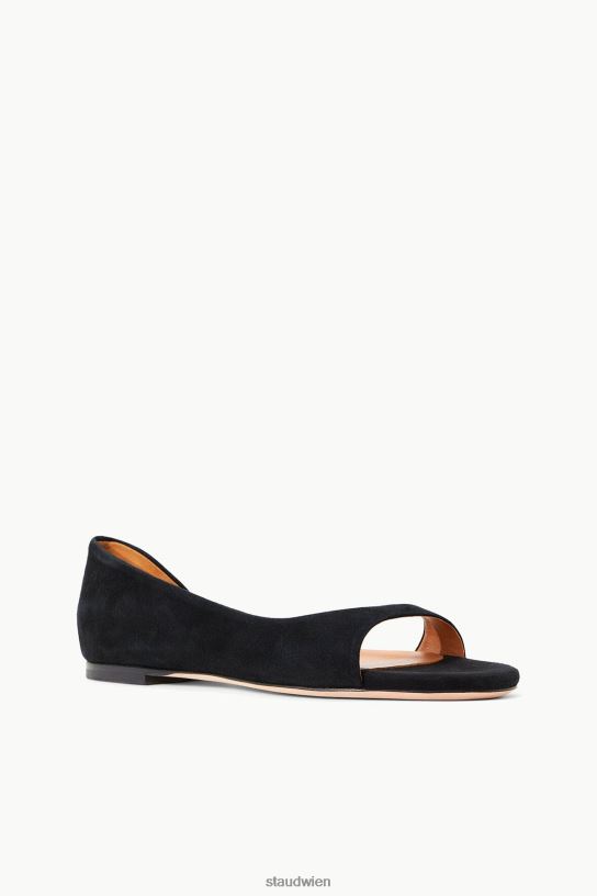 Frauen Dominique Flat schwarzes Wildleder 466Z910 STAUD Schuhe