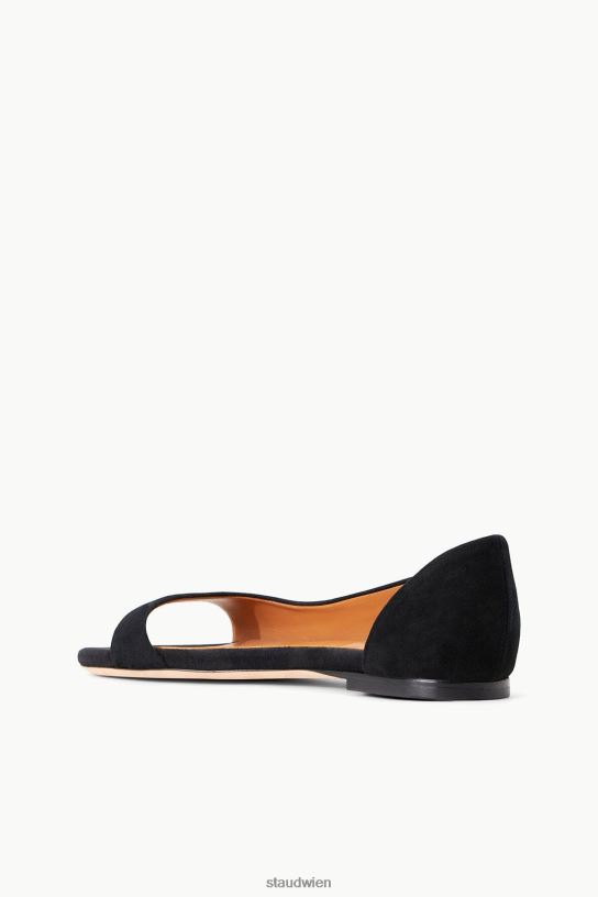Frauen Dominique Flat schwarzes Wildleder 466Z910 STAUD Schuhe