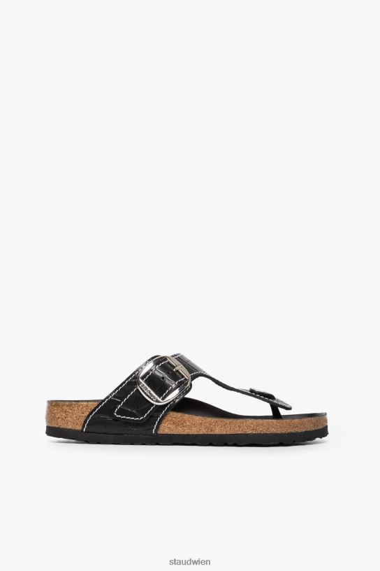 Frauen Gizeh-Sandale schwarze Krokoprägung 466Z930 BIRKENSTOCK + STAUD Schuhe