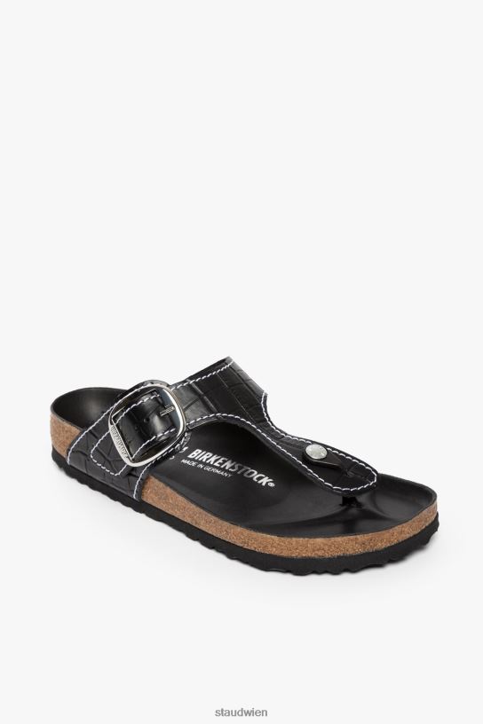 Frauen Gizeh-Sandale schwarze Krokoprägung 466Z930 BIRKENSTOCK + STAUD Schuhe