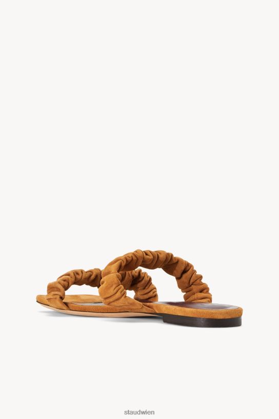 Frauen Maya geraffte Sandale Cashew Cashew-Wildleder 466Z925 STAUD Schuhe