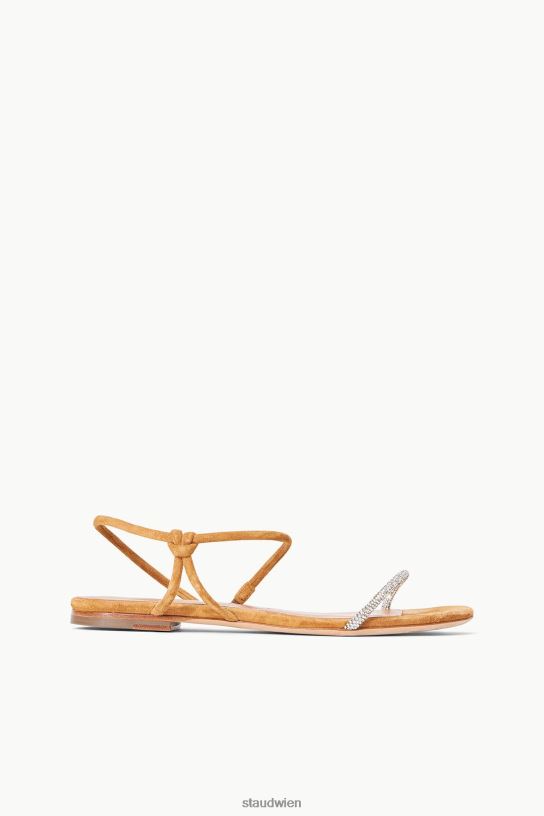Frauen Sandale aus Wildleder mit Lorbeerkristall Strass-Cashew 466Z920 STAUD Schuhe
