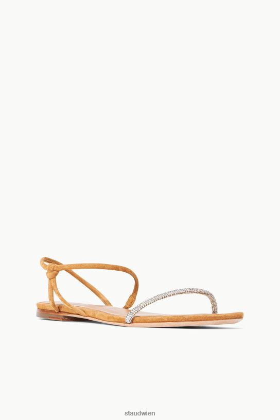 Frauen Sandale aus Wildleder mit Lorbeerkristall Strass-Cashew 466Z920 STAUD Schuhe