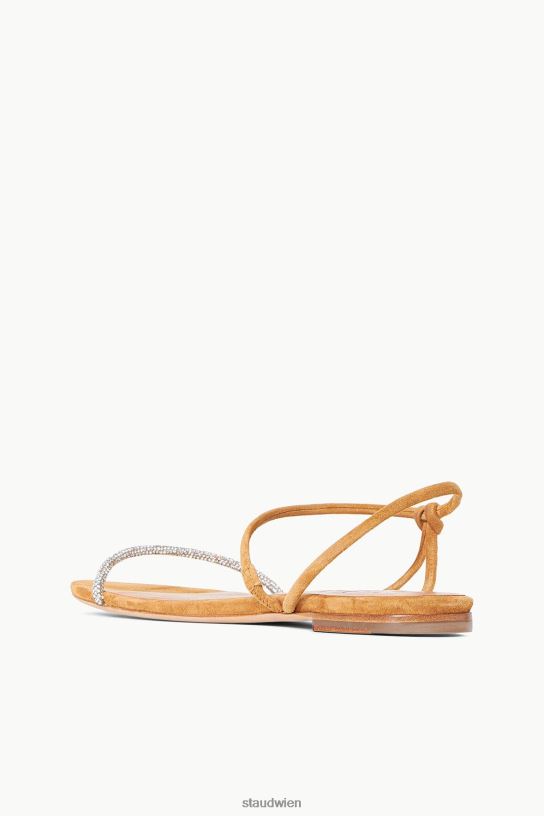 Frauen Sandale aus Wildleder mit Lorbeerkristall Strass-Cashew 466Z920 STAUD Schuhe
