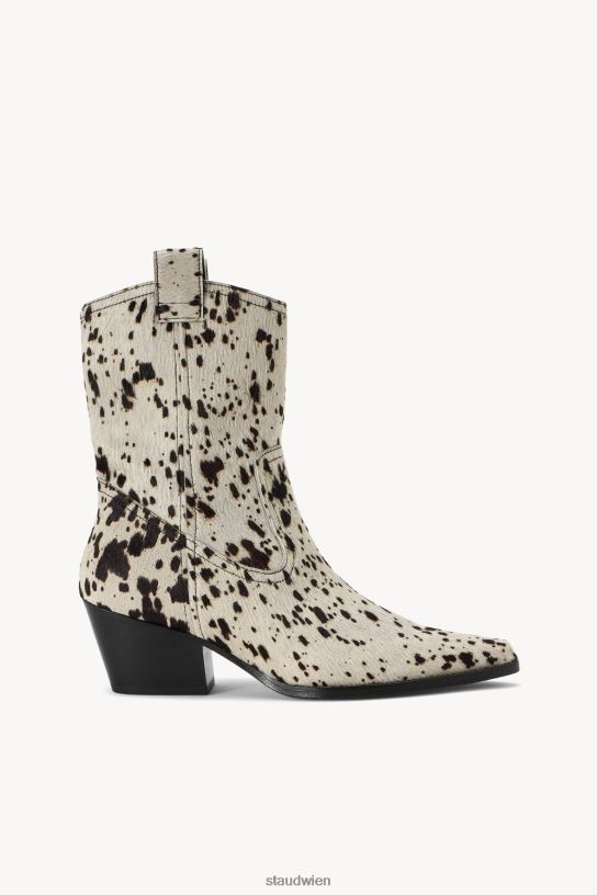 Frauen Juni-Boot schwarz-weißes Haarkalb 466Z974 STAUD Schuhe