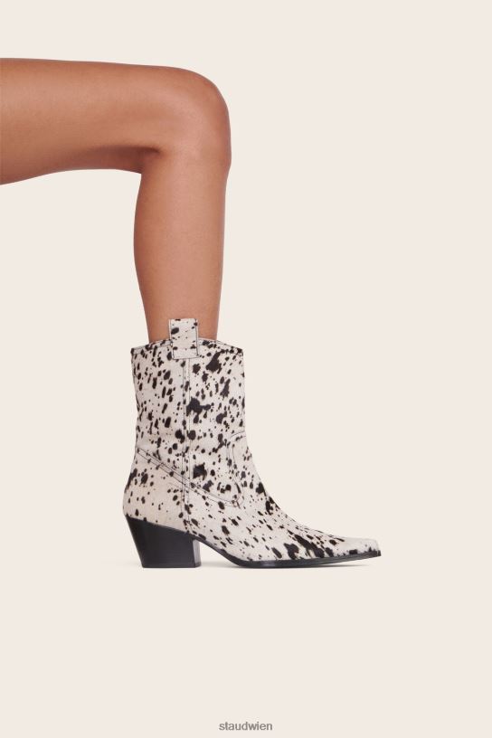 Frauen Juni-Boot schwarz-weißes Haarkalb 466Z974 STAUD Schuhe