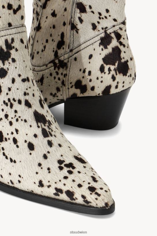 Frauen Juni-Boot schwarz-weißes Haarkalb 466Z974 STAUD Schuhe